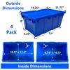 UBMOVE Container With Durable Lid, 4 Pack, Blue, Heavy Duty