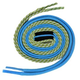 Easy Tie Shoe Laces – Learn to Tie Fast & Easy - Dual Colored, Learning Shoelaces – Waxed for a Secure Tie, Blue / Green & White, 45" - 114 cm