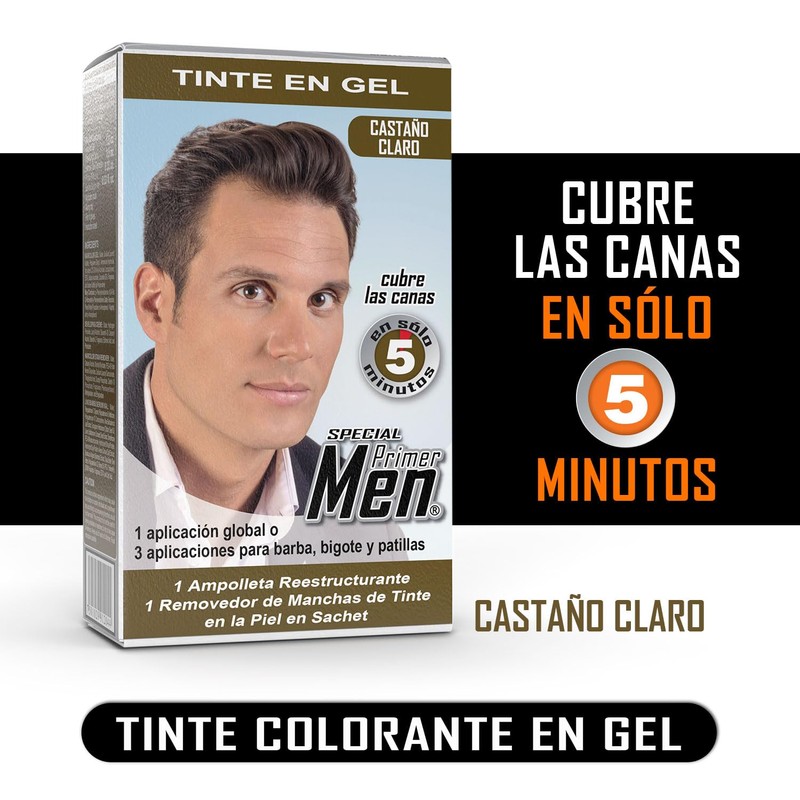 Tinte En Gel Para Barba Bigote Cabello Men Castaño Claro