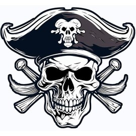 Dopetattoo 6 sheets Temporary Tattoos Skull Crossbones Pirate Jolly Roger Temporary tattoo for Women Neck Arm Chest for Woman