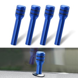 4 PCS 1.92" x 0.47" Car Door Lock Knobs, Aluminum Alloy Inner Door Lock Pull Pins, Automotive Inner Door Pull Pins Decor, Universal for Most Cars, Trucks, SUVs, RVs (Blue)