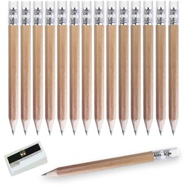 Adhere 25pcs Golf Pencils with earser Hexagon Wooden Pencils Graphite 2B for Golf Event Scoring,Classroom,Wedding,Company Meetings,Pew, Pocket (Nature)