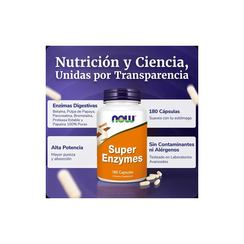Súper Enzimas Digestivas Mayor Absorción 180 Caps