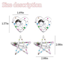 4 PCS Star Heart Hair Clips for Women Girls Y2K 2000s Hair Barrettes Star-shape Hairpins Punk Side Clip for Short Long Hair Accessories