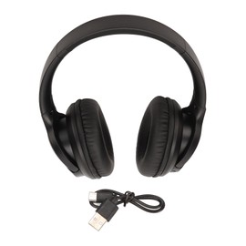 Bluetooth Headset ANC Noise Cancelling Foldable Lightweight Wireless Headphone with Mic for Gaming Sports Black