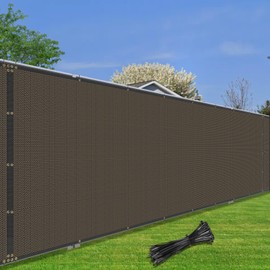 COARBOR 5' x 4' Fence Privacy Screen Heavy Duty Windscreen Fencing Mesh Shade Net Cover for Outdoor Wall Backyard Patio Deck and Porch, Brown
