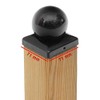 2 x Post Caps Ball Steel Black Powder Coated 71