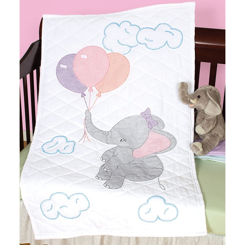 Jack Dempsey Crib Quilt Top Elephant