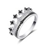Uloveido Silver Colour Princess Crown Ring Simulated Ruby Promise CZ