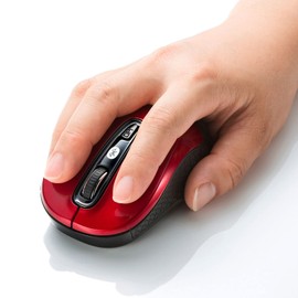 Sanwa Supply MA-BTBL29RN Bluetooth 5.0 Blue LED Mouse (Red)
