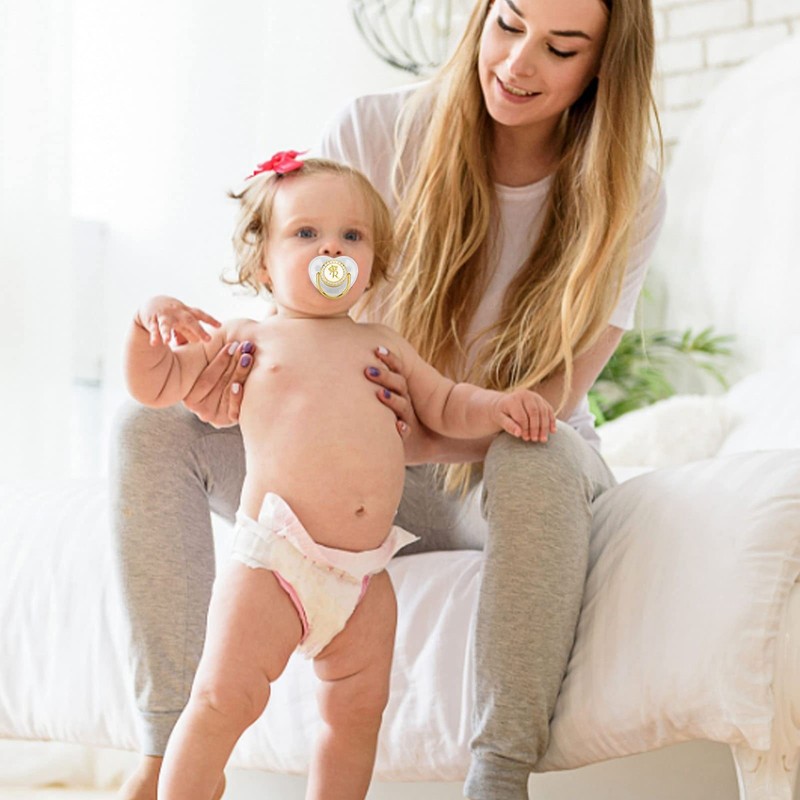 Baby Pacifier, Christening Chain Gold Bling R