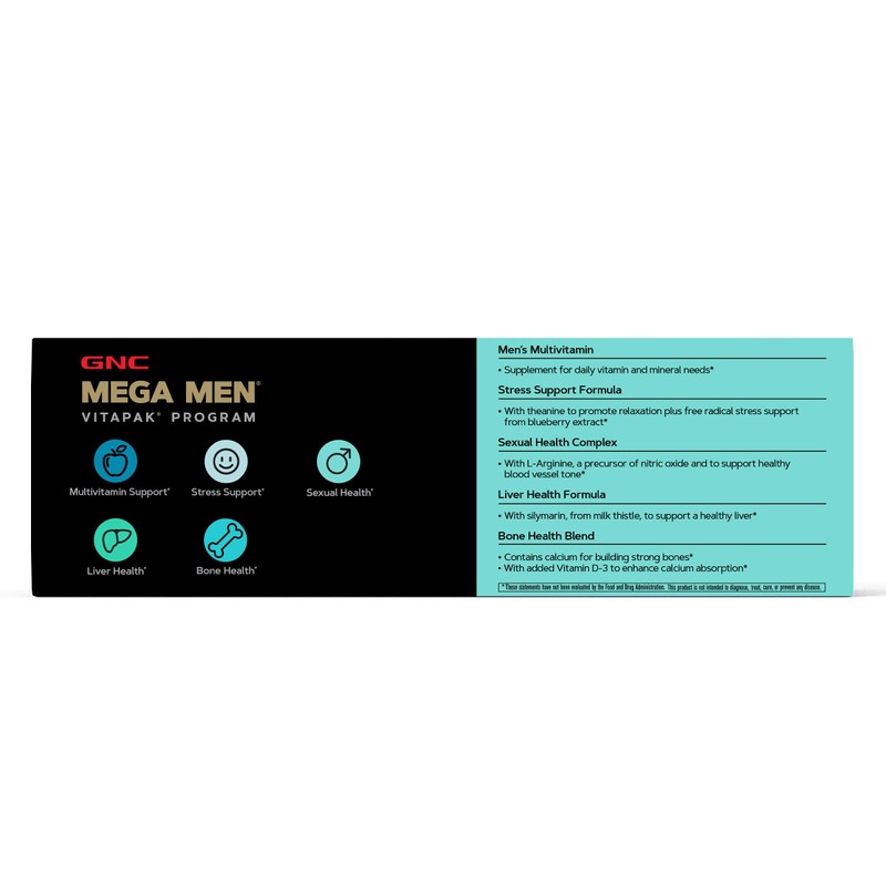GNC Men's 30+ Vitapak Program | 5-in-1 Daily Multivitamins and