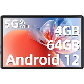 SGIN Tablet 10.1 Inch Android 12 Tablet PC 4GB RAM 64GB Storage, 800x1280 IPS Display, Octa-core Processor, WiFi, Bluetooth, Type-c, 6000mAh Battery, Black