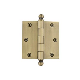 Nostalgic Warehouse Ball-Tip Residential Door Hinge with Square Corners