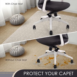 Kuyal Office Chair Mat for Carpet, Set of 2, 32x55 Clear Heavy Duty Computer Chair Mat, Under Desk Protector Carpeted Floors Mat, Easy Chair Movement,Ship Flat
