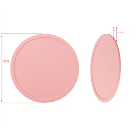 ONLYKXY 3 Pieces 3.93 Inch Silicone Coasters, Round Coasters for Drinks, Beverage Coffee Tea Coaster (Pink)