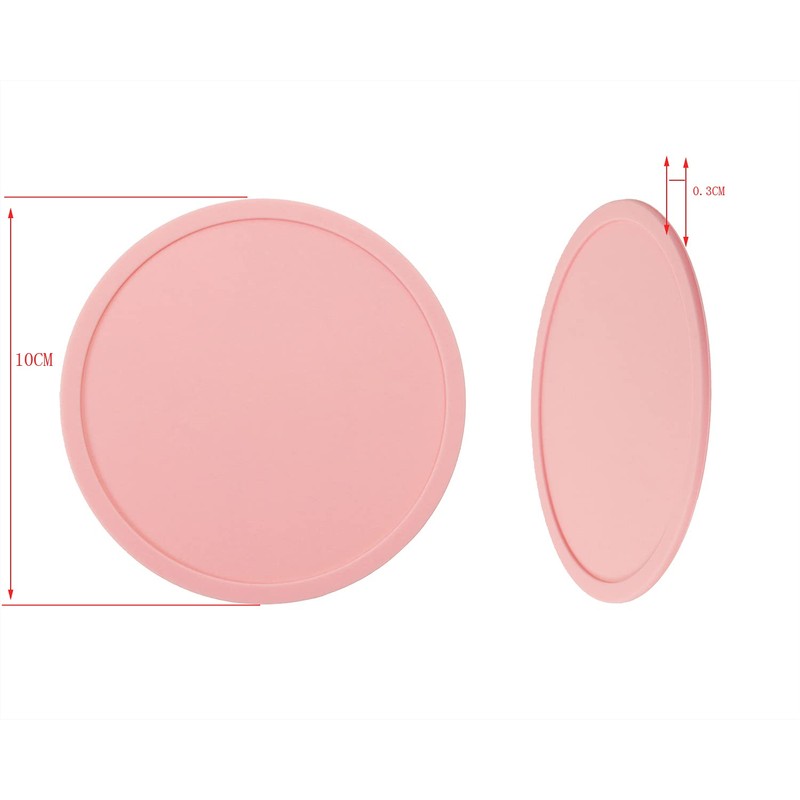 ONLYKXY 3 Pieces 3.93 Inch Silicone Coasters, Round Coasters for