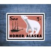 Homer Alaska Decal Sticker 4" x 2.8" Inside Pass Vintage Old Style 4"