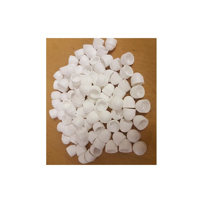 M8-13mm 20 PCS White Plastic Dome Hex Head Bolt Nut