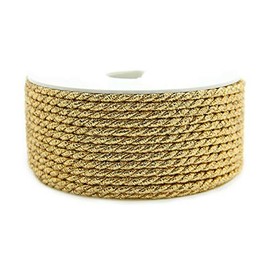 finemark 25 m x 4 mm Twist Cord Gold Cord Ribbon Glitter Cord Christmas Cord Lurex Cord Without Wire Two Tone Shiny Cord