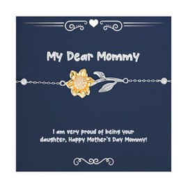 Unique Mommy Gifts, I am very proud of being your daughter,!, Inspirational Sunflower Bracelet For Mom, Jewelry From Daughter, Baby shower gifts, New mom gifts, Mom to be gifts, First time mom gifts,