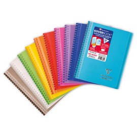 Clairefontaine 366601C Koverbook with Spiral Bound, Squared, Polypropylene Cover, DIN A5, 80 Sheets, Pack of 1, Assorted Colours