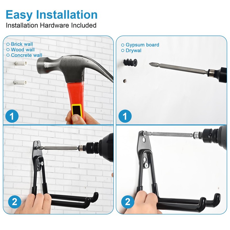 PYBTOOL Heavy Duty Universal Garage Storage Hooks Steel Wall Hooks