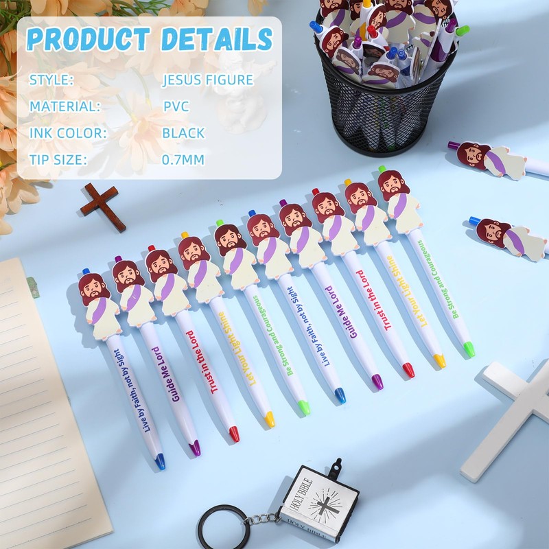 50 Pcs Christian Jesus Pens Bible Verse Pens Little Jesus
