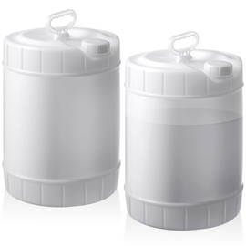 CroBlissful 2 Pack 5 Gallon Tighthead Container with Cap Clear Plastic Jugs with Lids, Plastic Hedpak Water Jug Storage Containers, HDPE Carboy Leak Proof for Fermentation, Storage and Brewing