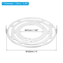 PATIKIL 4" Light Fixture Mounting Bracket, 2 Pack Light Crossbar Round Ceiling Fan Mount Plate Universal with Ground Screw for Home Chandelier Lamp, Silver