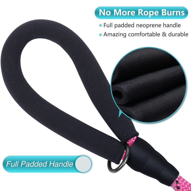 VIVAGLORY Strong Rope Dog Leash, Thick Neoprene Padded Handle, 6ft