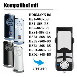 868MHz BS Bisecur Remote Control Compatible with Hormann HSE1 HSE2 HSE4 HSE5-868-BS, for Hormann HS1/HS4/HS5-868-BS HSS4-868-BS HSD2-868-BS HSP4-868-BS Garage Door Opener Handheld Transmitter 1 Pack