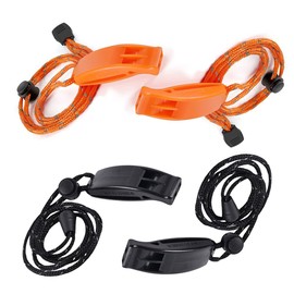 OHREN 4pcs Super Loud Emergency Whistle Safety Whistle with Lanyard, Ideal for Kayaking, Boating, Swimming, Survival in Water, Hiking, Camping, Climbing