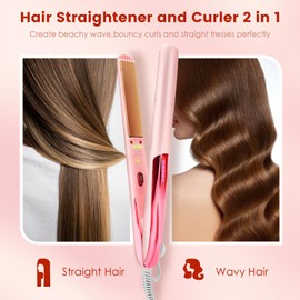 Plancha de pelo y rizador para rizar, rizador, para rizar, ondular, alisar