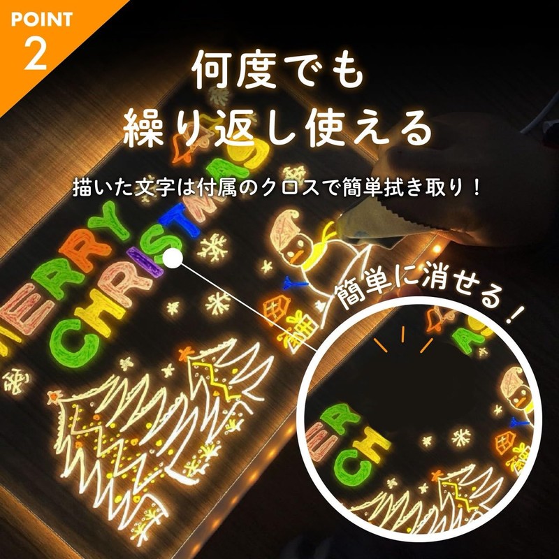 Newsones LED Drawing Board, Luminous, Acrylic Message Board, 7 Color