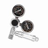 CO2 Regulator Aquarium Dual Gauge Display with Bubble Counter and