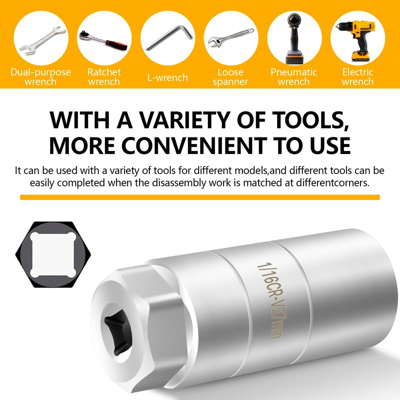 PLALEI Oil Pressure Sensor Socket, 1 1/16 Socket Switch Fits