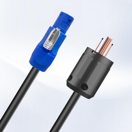 12AWG PowerCON Cable, NEMA 5-15p to PowerCON Connector, AC Power Cable 20A 3 Pin Input Male Connector Extension Wire for Outdoor Stage Light LED Screen (6FT)