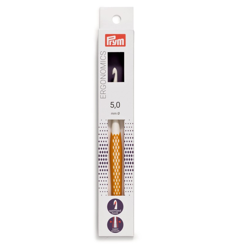 Prym PRM218487 Ergonomic Crochet 0.2 inch (5 mm) Honey