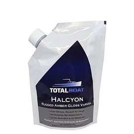 TotalBoat-520023 Halcyon Marine Varnish - Water Based Polyurethane Wood Finish for Interior and Exterior Use (Clear Amber Gloss, Pint)