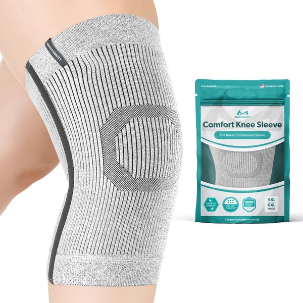 BraceAbility Plus Size Knee Compression Sleeve – Big Support Brace