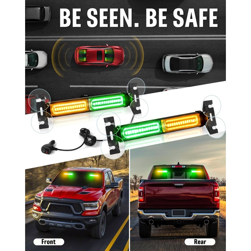 HLauto 1002L Emergency Strobe Traffic Advisor Light Bar: 40 LED