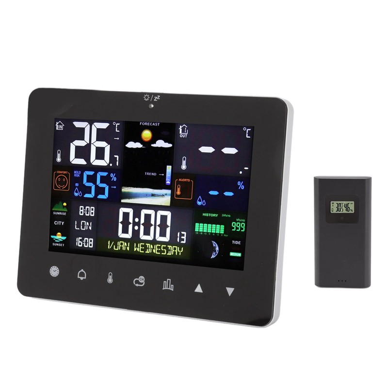 Weather Clock Humidity Temperature Sensor Meter Thermometer for Home Office