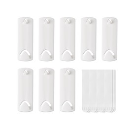 Picture Hangers for Sawtooth/Wire Back Frames, 8 Sawtooth Picture Hangers/Wire Back Hangers, 12 Large Removable Adhesive Strips, Damage Free Picture Hanging Hooks Heavy Duty, No Nails Picture Hooks