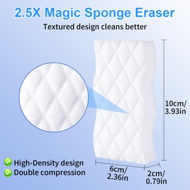 Magic Eraser Sponge, Multi-Functional Sponge,Super Strong Cleaning Power,Chemical-Free,2.5 Times Stronger Cleaning Power,Melamine Material,Suitable for all Household Surfaces,Including Kitchens