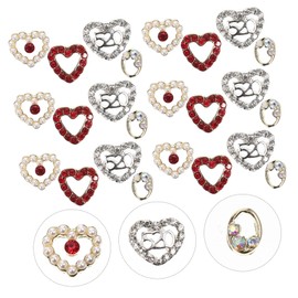 FOMIYES 40pcs Heart Shape Nail Charms for DIY Nail Art Premium Rhinestones for Craft Projects and Valentine Day Designs