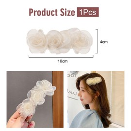 1 Piece White Flower Hair Clip Wedding Style Elegant Hair Clip Simple Women Hair Accessories Hair Accessories Clothing Accessories