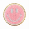 Gold Glitters & Pink Chenille Varsity Initial Patches, Adhesive Sticker