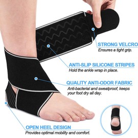 Beister Adjustable Compression Ankle Brace, Elastic Foot Support Wrap, Sprains Foot Brace for Sports Protect, Arthritis, Plantar Fasciitis, Achilles tendonitis