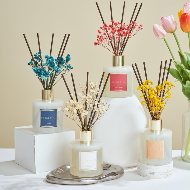 Cocorrína Reed Diffuser - Warm Vanilla Scented Diffuser with 8